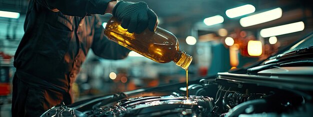car-mechanic-pours-oil-into-car-engine-selective-focus